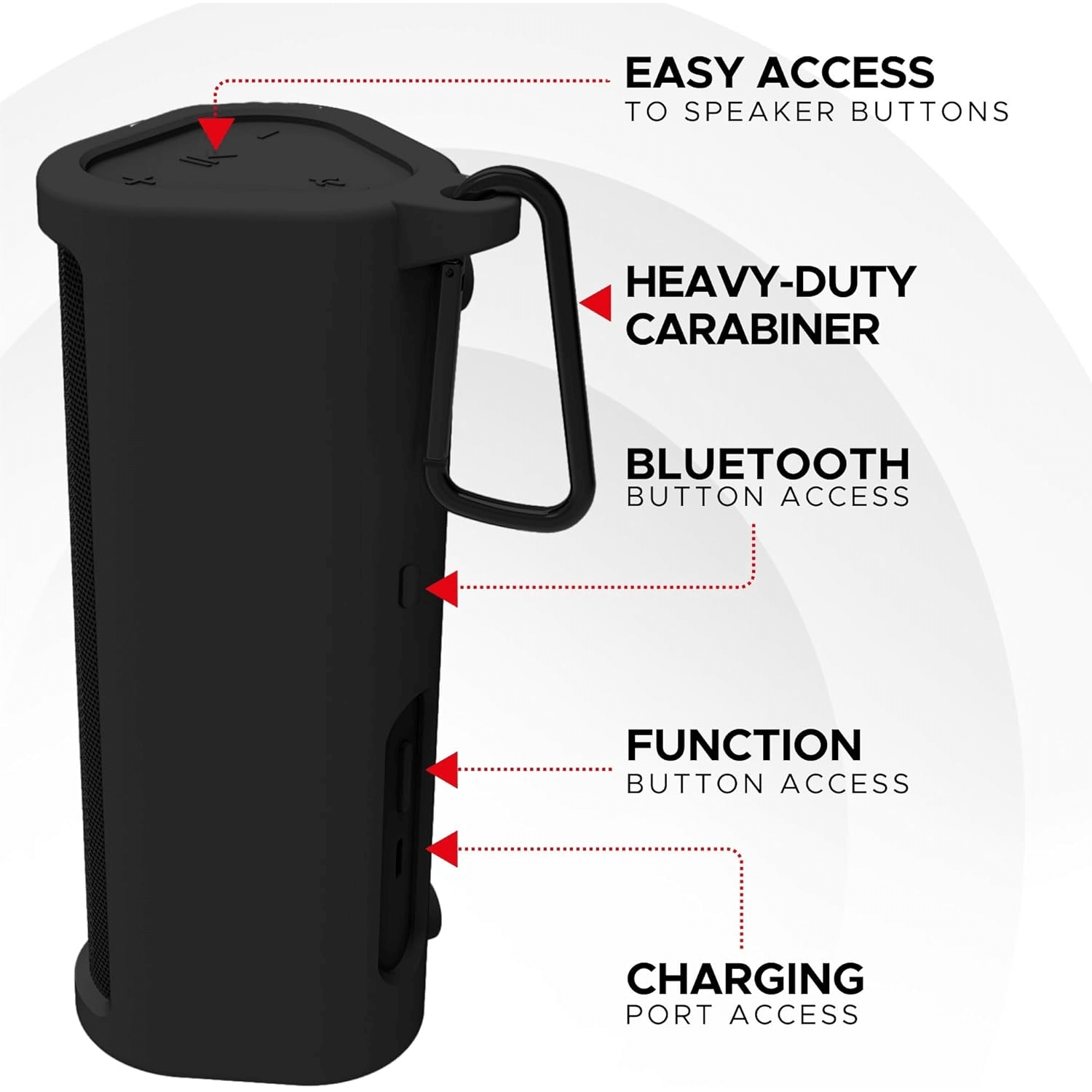 Housse Silicone Protectrice Pour Sonos Roam 2 - Avec Crochet & Bouton Bluetooth | Noir - Résistante